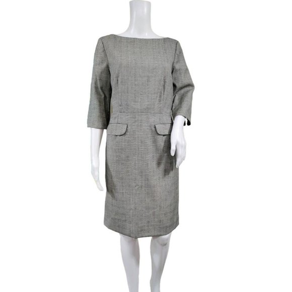 Pendleton Dresses & Skirts - Pendleton 3/4 Sleeve 100% Virgin Wool Plaid Sheath Mini Dress Gray Womens Size 8
